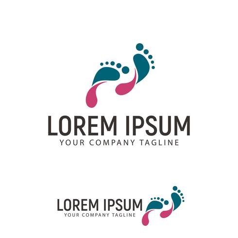 footprint logo design concept template vector