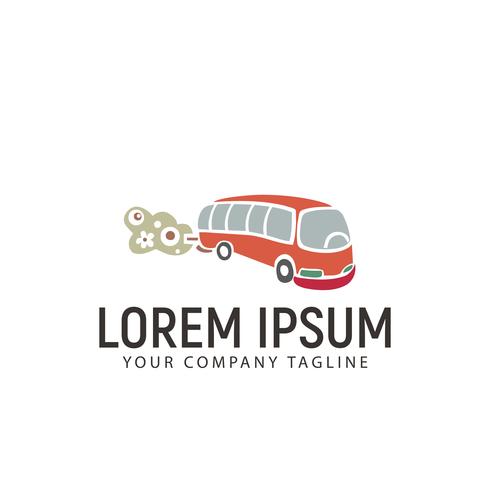 Plantilla de concepto de diseño de logotipo retro mini bus vector