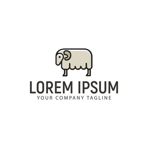 Sheep Logo. Minimalist design concept template vector