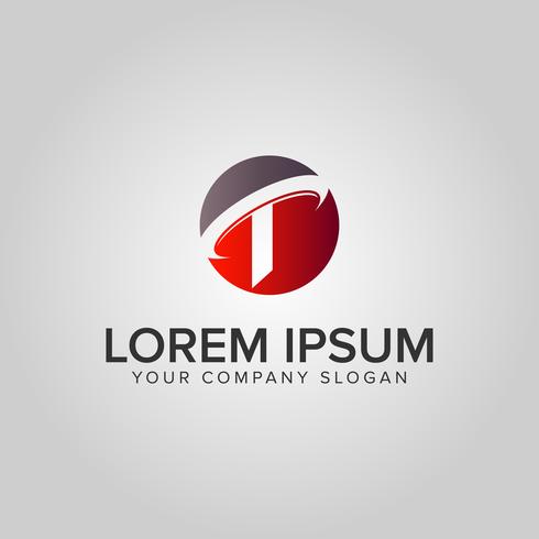 letter T circle logo design concept template vector