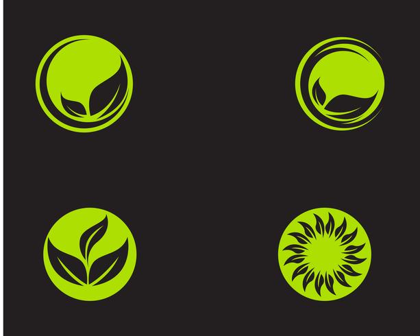 Logos hoja verde ecología naturaleza elemento vector icono