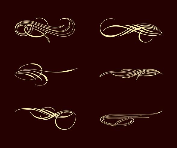 america pinstriping style collection set vector