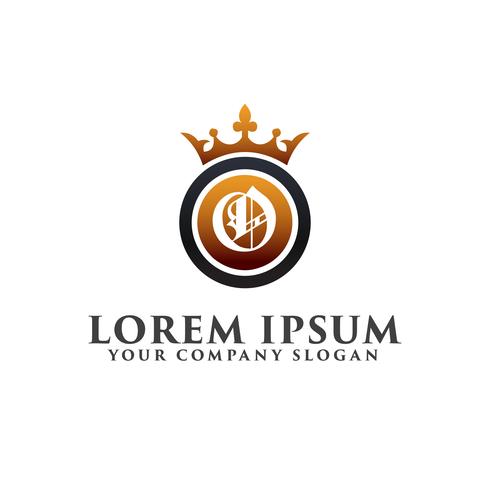 Luxury Letter O with crown Logo design concept template vector
