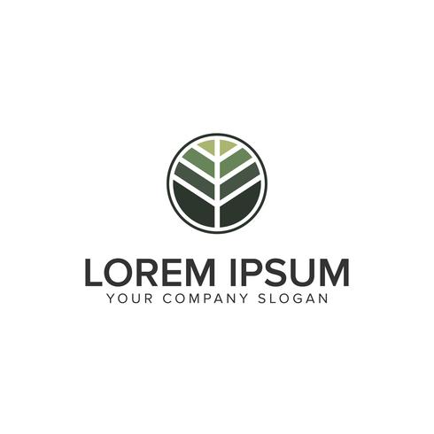 leaf circle logo design concept template vector
