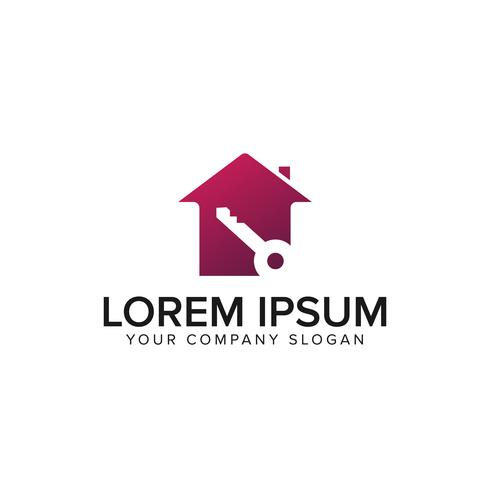 house key logo. real estate design concept template vector