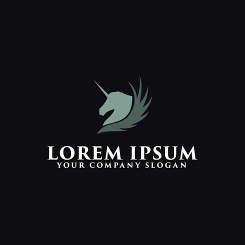 unicorn logo design concept template vector
