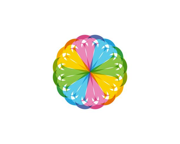 Signo de flor de loto para bienestar, spa y yoga. Ilustración vectorial vector