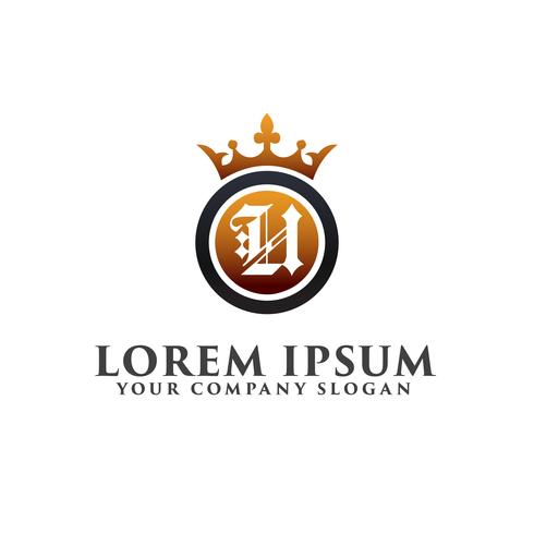 Luxury Letter U with crown Logo design concept template vector