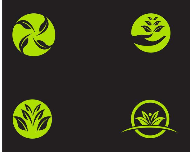 Logos hoja verde ecología naturaleza elemento vector icono