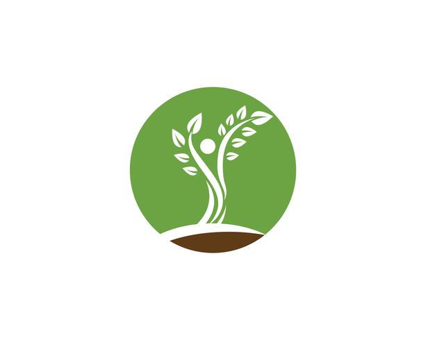 Plantilla de logotipo de vector de identidad de personas de árbol verde