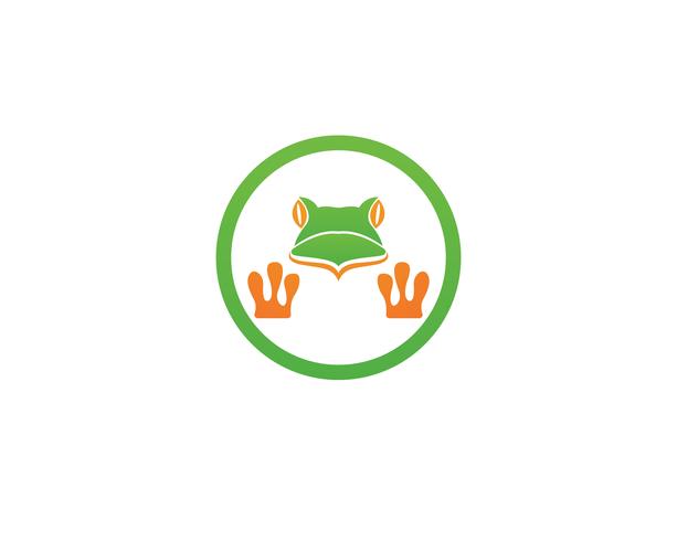 green frog symbols logo template vector
