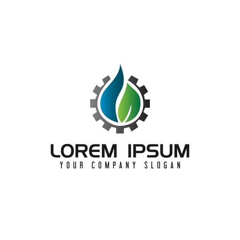 Logotipo de engranaje líquido de energía. Concepto de diseño de logotipo industrial de gas aceite vector