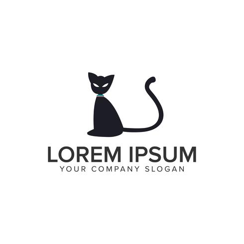 Plantilla de concepto de diseño de logotipo de gato. vector completamente editable