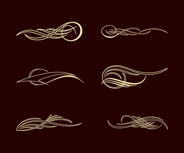 america pinstriping style collection set vector