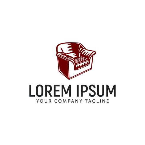 sofa hand drawn logo. vintage design concept template vector