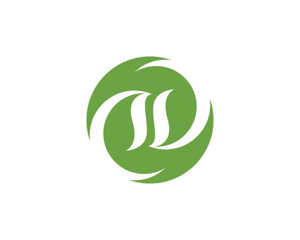 green leaf ecology nature element vector icon