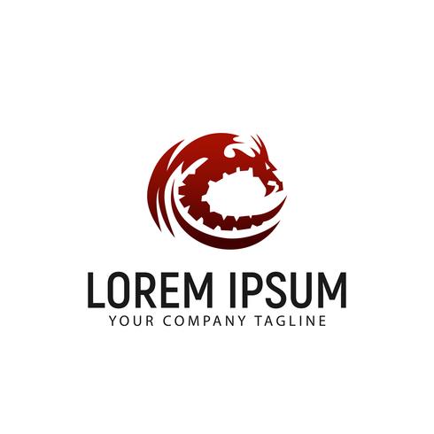 dragon logo design concept template vector