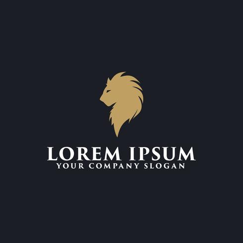 luxury lion logo design concept template vector