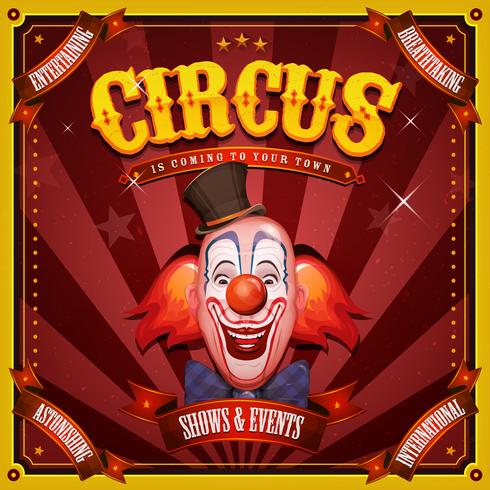 Vintage Circus Poster With Clown Head vector