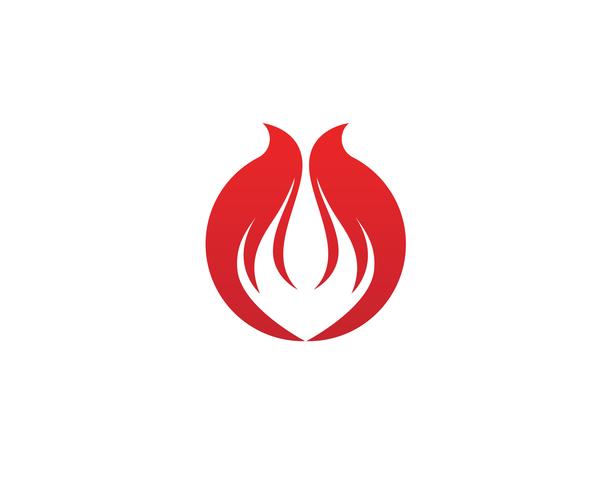 Icono de vector de plantilla de logotipo de llama de fuego Logotipo de petróleo, gas y energía