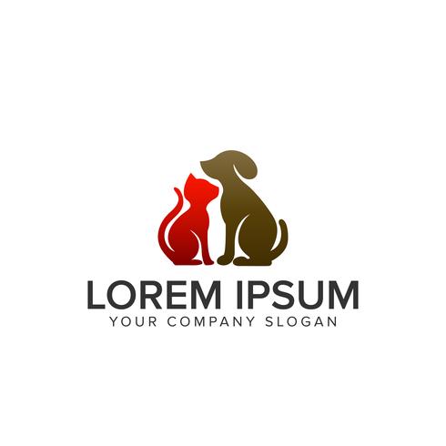 dog cat logo design concept template. fully editable vector