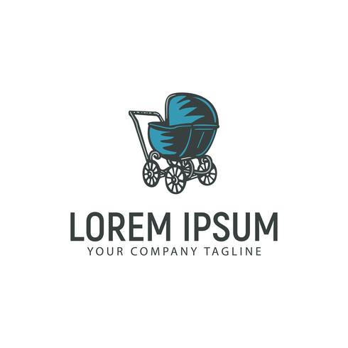 baby stroller logo design concept template vector