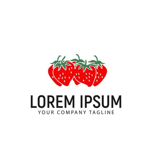 strawberry logo design concept template vector