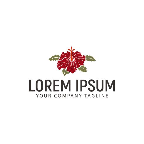hibiscus flower logo design concept template vector