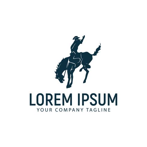 horseback riding logo design concept template vector