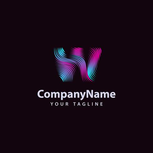 Letter W modern Wave line Logo design template. vector