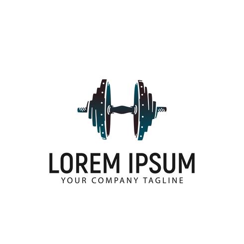 barbell logo design concept template vector