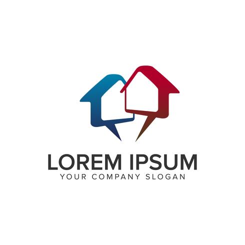 House Chat logo design concept template. 612713 - Download Free Vectors ...
