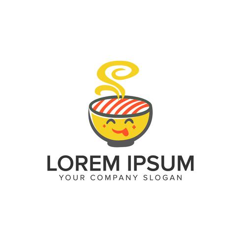 Food noodle logo design concept template. vector