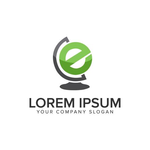 letter E globe logo design concept template. fully editable vect vector