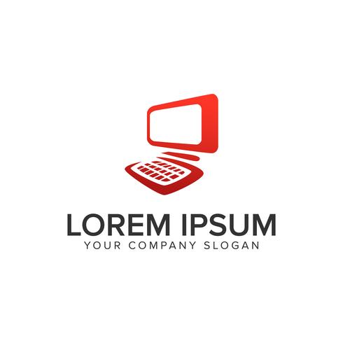 Computer Logo design concept template. vector
