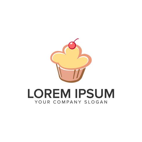 Plantilla de concepto de diseño de logo de comida de pastel. vector completamente editable