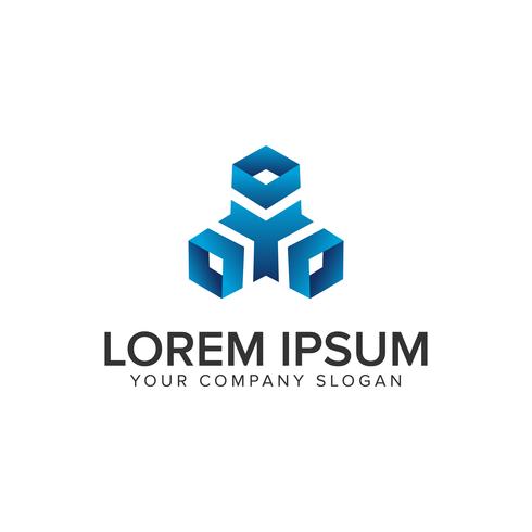 abstract box square logo design concept template. fully editable vector