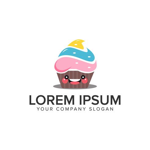 smile cake logo design concept template. fully editable vector