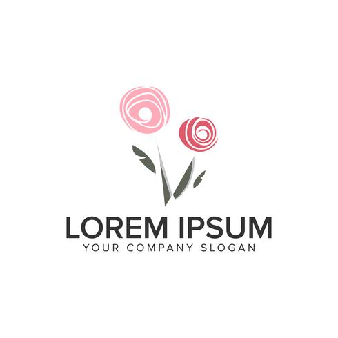 Flower Abstract logo design concept template. vector