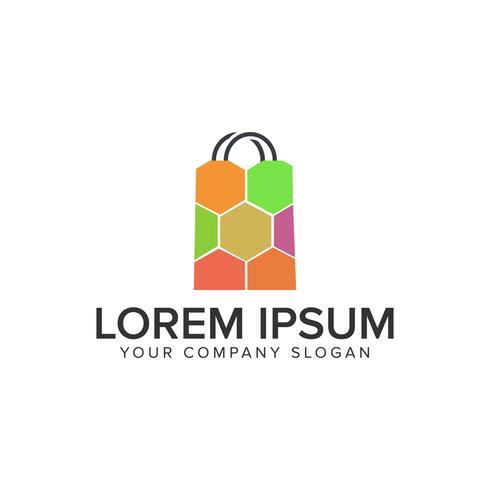 shopping bag logo design concept template. fully editable vector