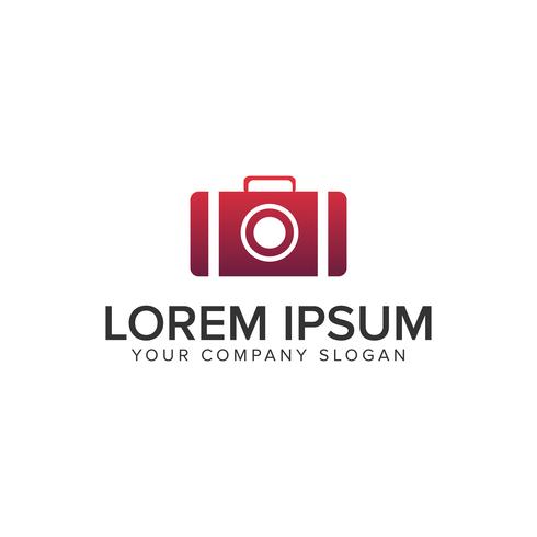 Camera bag logo. travel design concept template. fully editable  vector