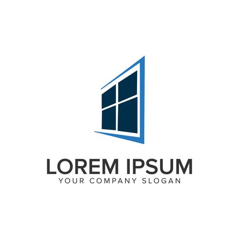 window house logo design concept template. vector