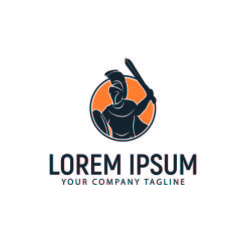 spartan warrior logo design concept template vector