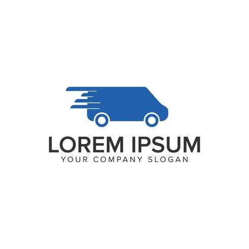 Fast shipping delivery truck logo design concept template. vector