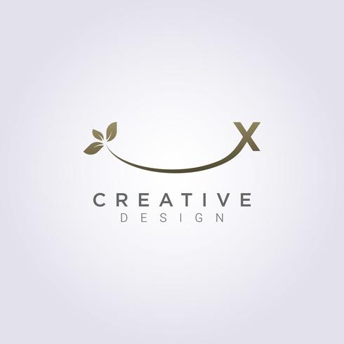 Vector Leaf Design Icon Letter X