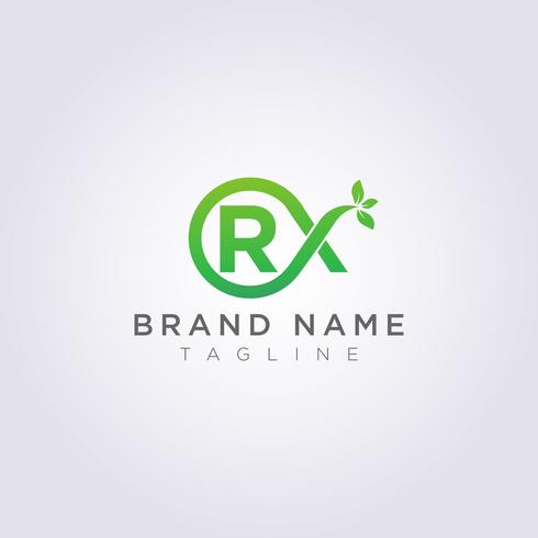 Logotipo Vector Hoja Icono Diseño RX Letra Símbolo