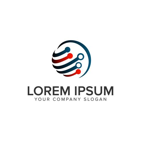 circuit globe logo design concept template. fully editable vecto vector