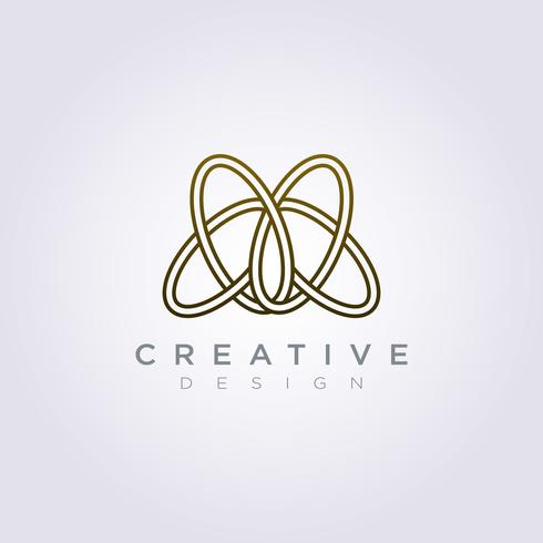 Luxury Line Vector Logo Circle Icon Design