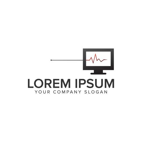 computer Diagnosis logo design concept template. fully editable  vector