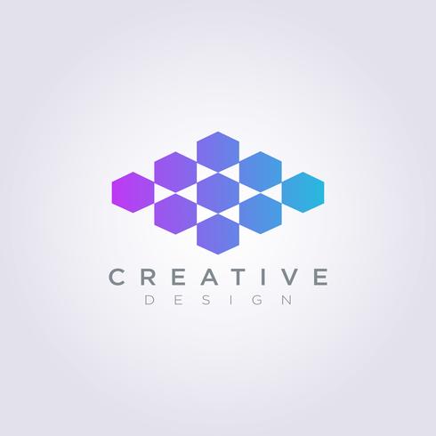Vector Logo Design Symbol Hexagon icon are arranged